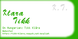 klara tikk business card